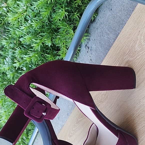 Sun + Stone Burgundy Estrella Block-Heel Ankle Strap Platform Pumps SZ 11 NWOT - Picture 9 of 9